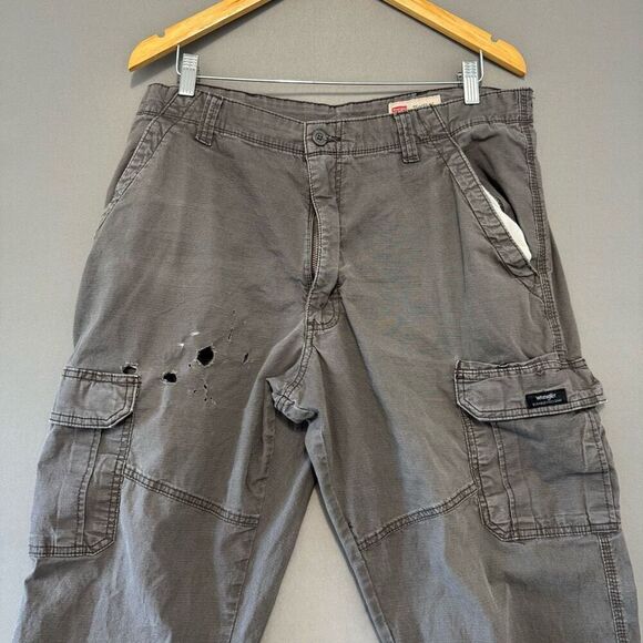 Wrangler Mens Cargo Pants Side Pockets Small Logo Size 38x32 Workwear - Picture 2 of 11